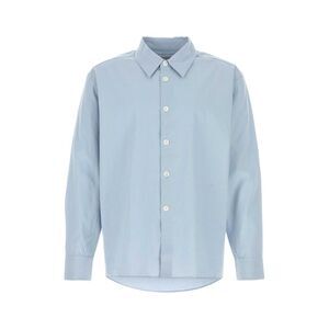 Our Legacy Men Light Blue Lyocell Blend Shirt
